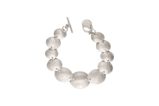 Kylix hammered disc cuff in gold or silver plated bronze, handcrafted Mexican jewelry