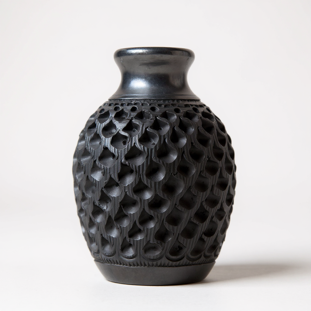 Black Pottery Mini Vase