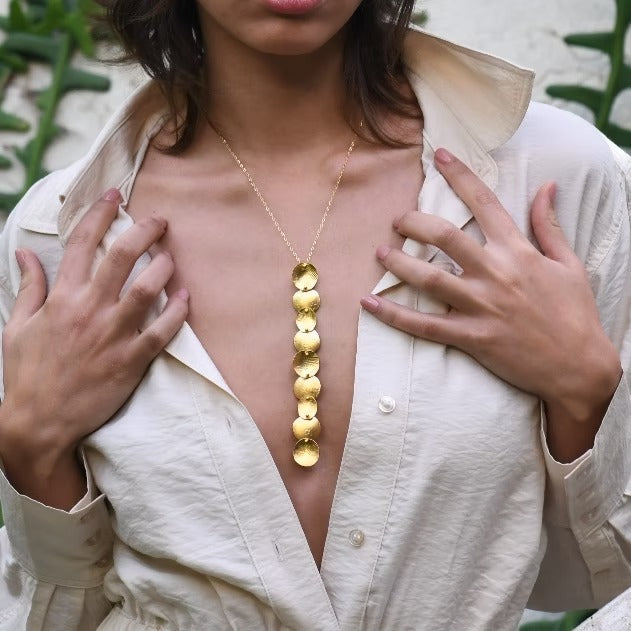 Enócoe Statement Necklace Handmade in Gold or Silver Finish