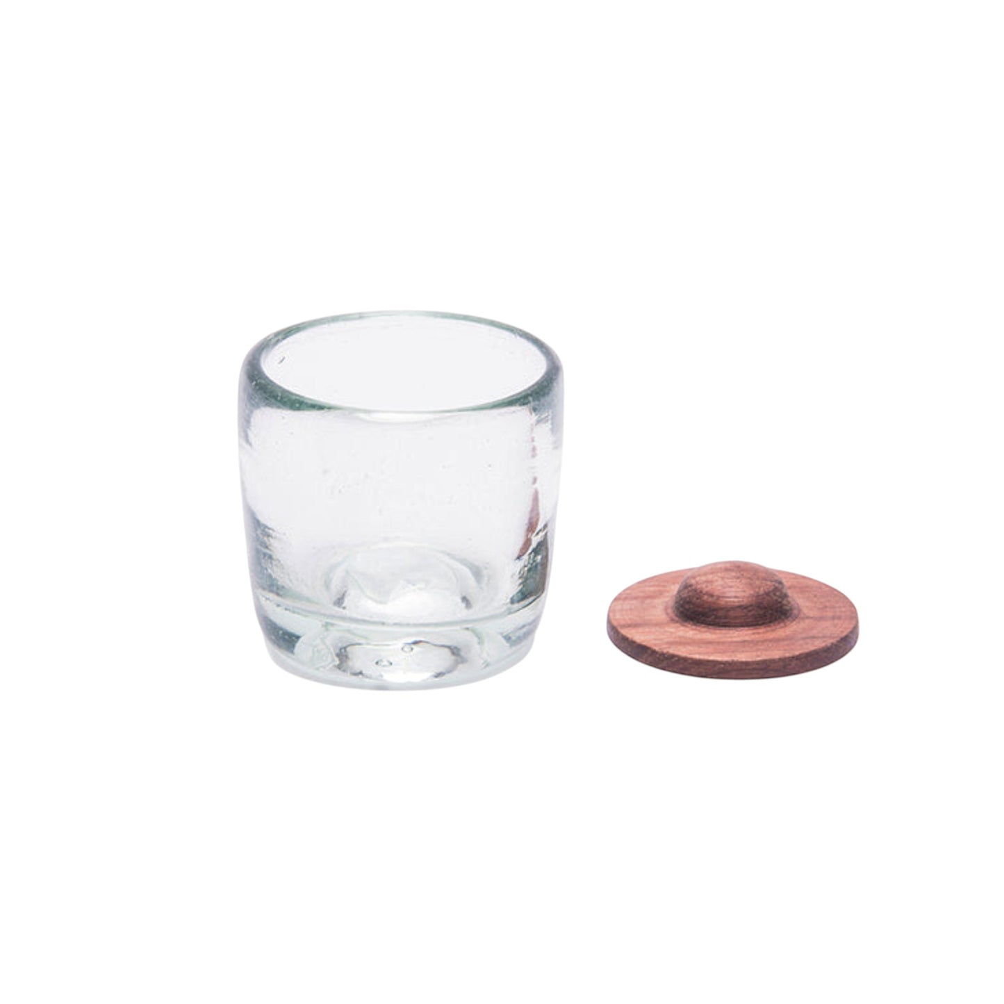 Hand Blown Tequila Shot Glass with Wood Coaster Base