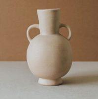 Natural Sand Ceramic Vase with Handles