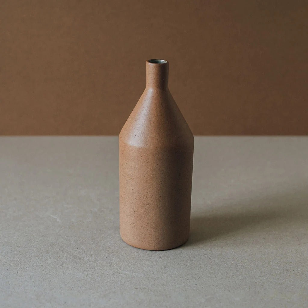 Minimalist Clay Bottle Vase - Morandi Vase