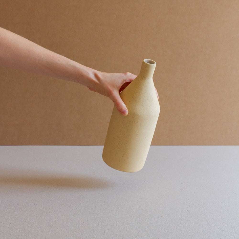 Minimalist Clay Bottle Vase - Morandi Vase